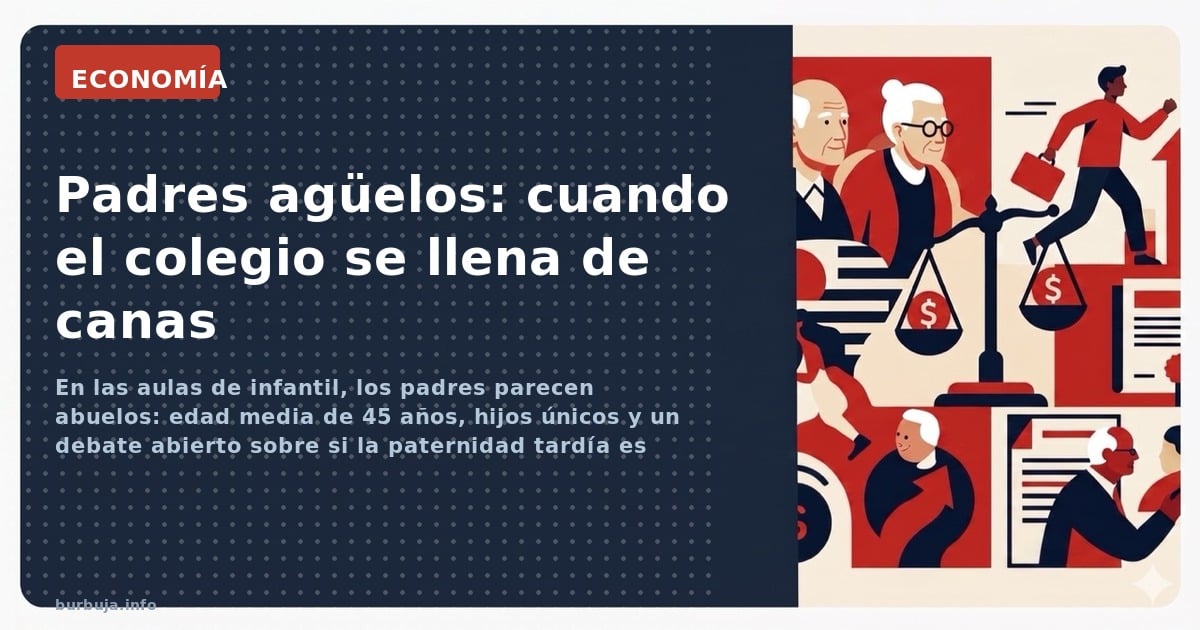 En las aulas de infantil, los padres parecen abuelos: edad media de 45 años, hijos únicos y un debate abierto sobre si la pat