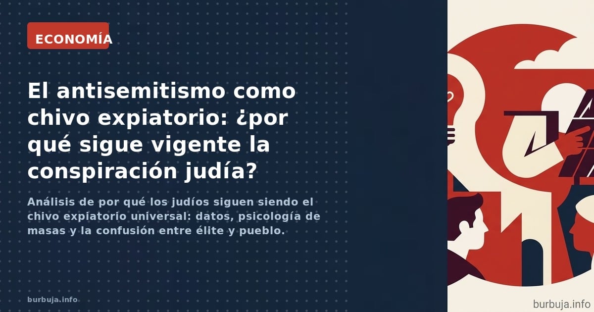 Análisis de por qué los judíos siguen siendo el chivo expiatorio universal: datos, psicología de masas y la confusión entre é