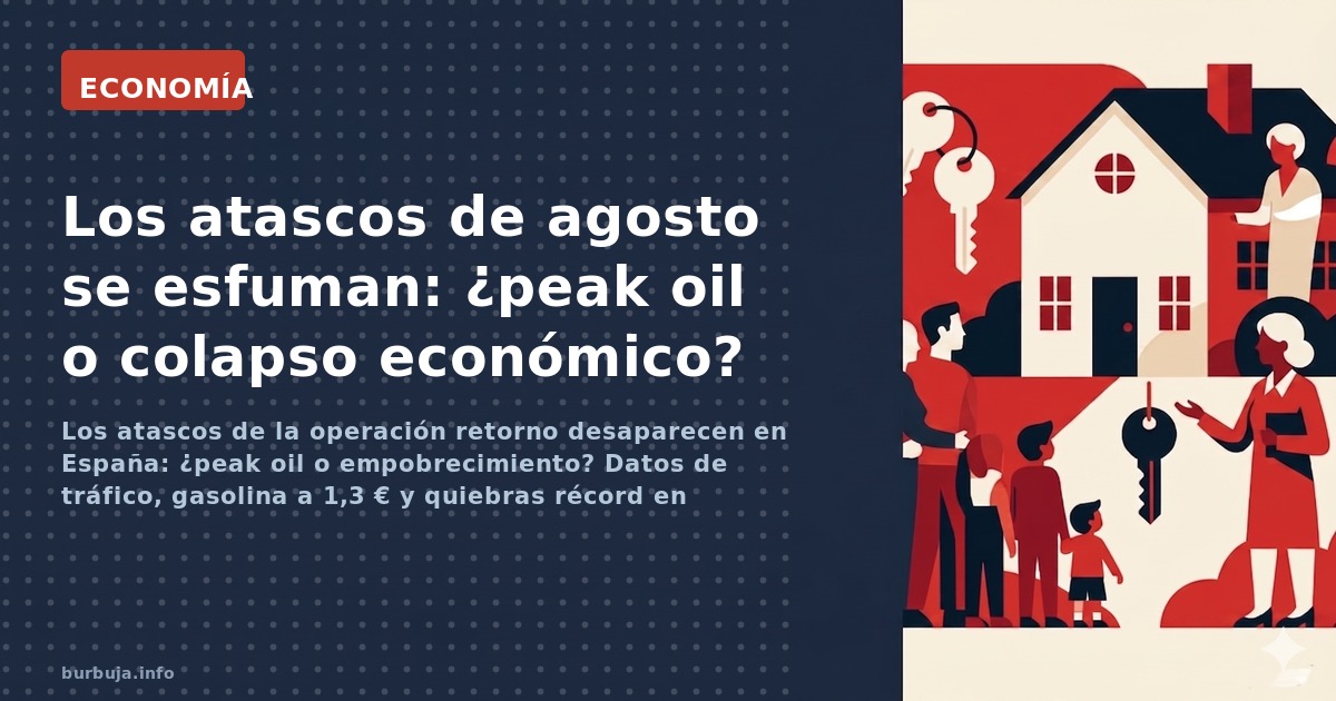 Los atascos de la operación retorno desaparecen en España: ¿peak oil o empobrecimiento? Datos de tráfico, gasolina a 1,3 € y 