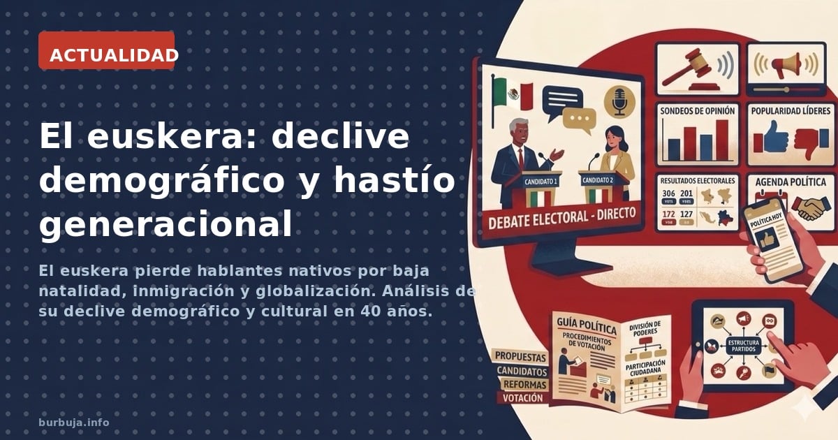 El euskera pierde hablantes nativos por baja natalidad, inmigración y globalización. Análisis de su declive demográfico y cul