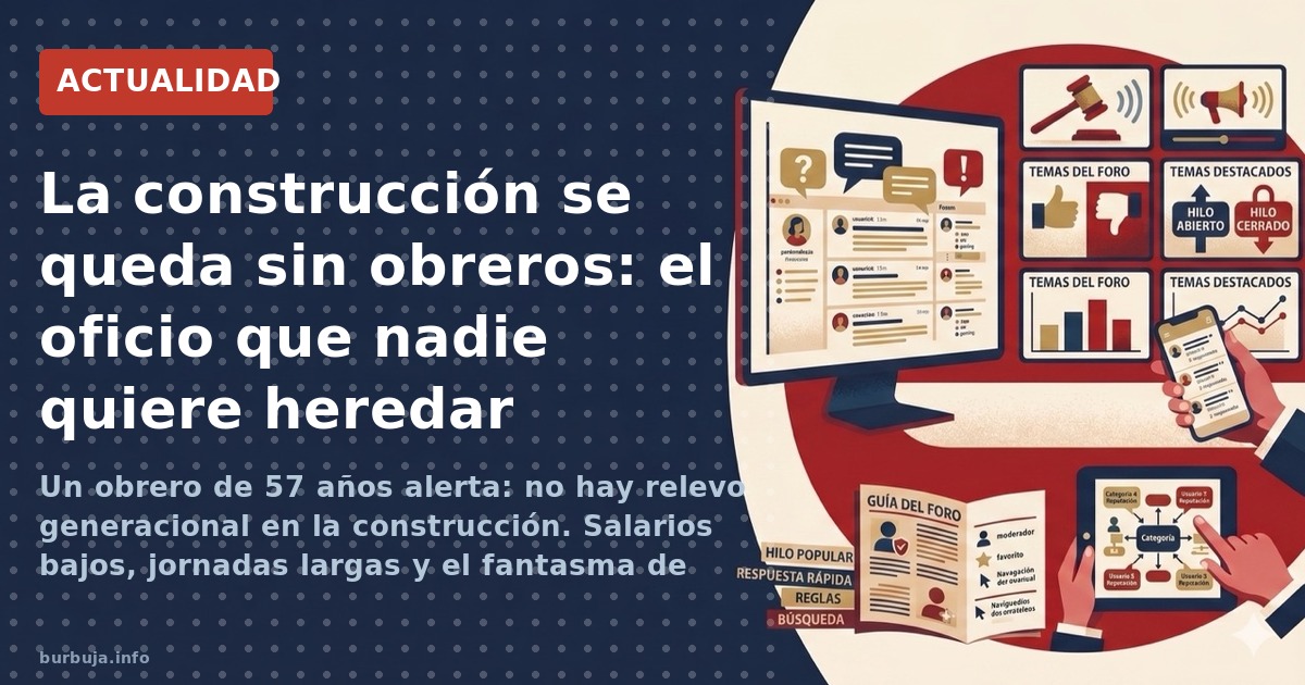 Un obrero de 57 años alerta: no hay relevo generacional en la construcción. Salarios bajos, jornadas largas y el fantasma de 