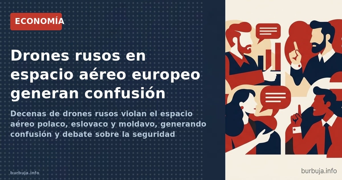 Decenas de drones rusos violan el espacio aéreo polaco, eslovaco y moldavo, generando confusión y debate sobre la seguridad e