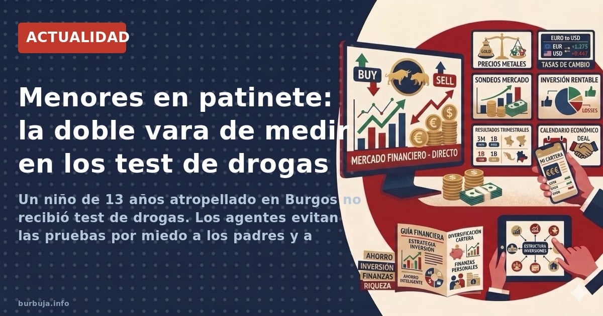 Un niño de 13 años atropellado en Burgos no recibió test de drogas. Los agentes evitan las pruebas por miedo a los padres y a