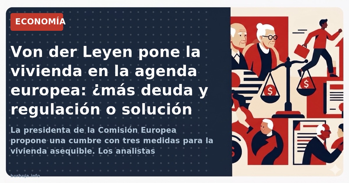 La presidenta de la Comisión Europea propone una cumbre con tres medidas para la vivienda asequible. Los analistas advierten: