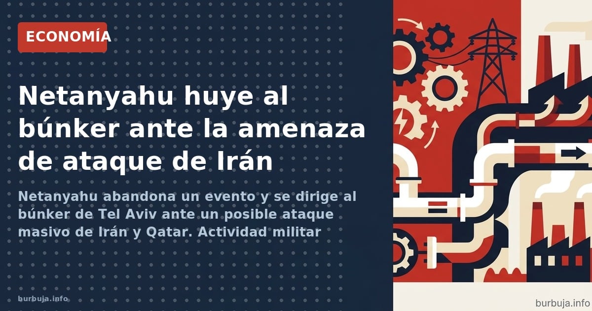 Netanyahu abandona un evento y se dirige al búnker de Tel Aviv ante un posible ataque masivo de Irán y Qatar. Actividad milit
