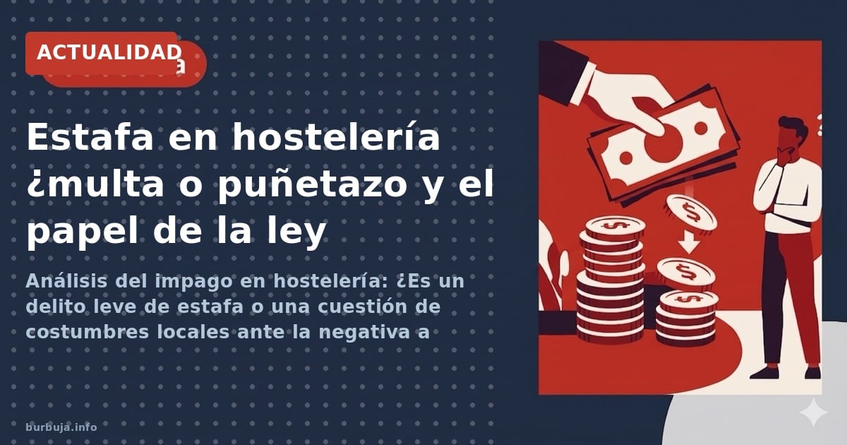 Análisis del impago en hostelería: ¿Es un delito leve de estafa o una cuestión de costumbres locales ante la negativa a pagar