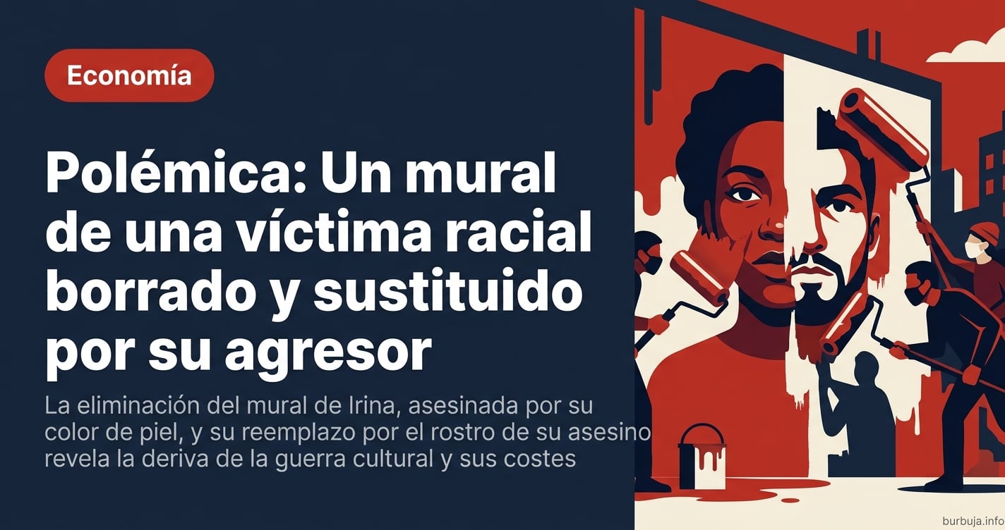 El mural de Irina, asesinada por su color de piel, fue reemplazado por el rostro de su asesino. La polémica revela la deriva 