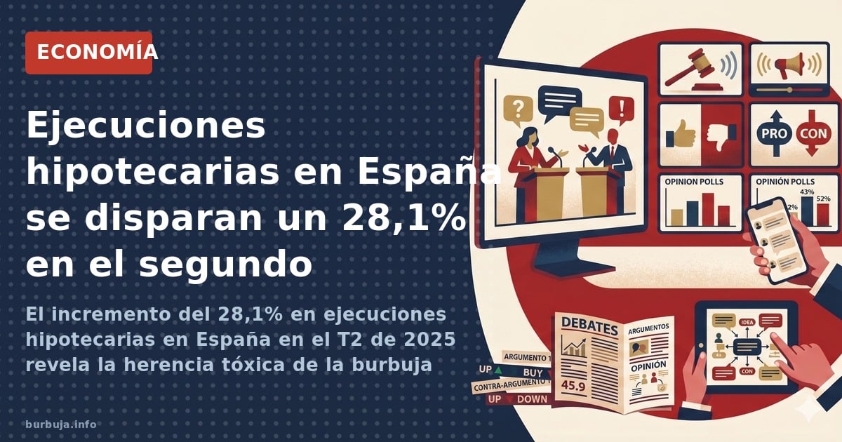 El incremento del 28,1% en ejecuciones hipotecarias en España en el T2 de 2025 revela la herencia tóxica de la burbuja inmobi