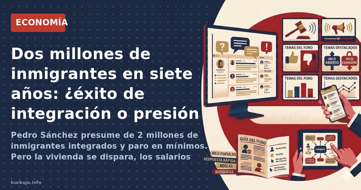 Pedro Sánchez presume de 2 millones de inmigrantes integrados y paro en mínimos. Pero la vivienda se dispara, los salarios re