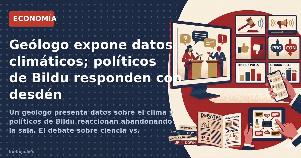 Un geólogo presenta datos sobre el clima y políticos de Bildu reaccionan abandonando la sala. El debate sobre ciencia vs. pol
