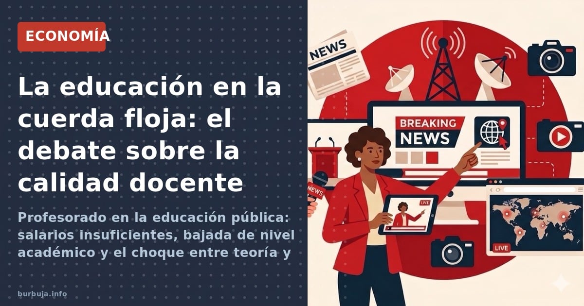 Profesorado en la educación pública: salarios insuficientes, bajada de nivel académico y el choque entre teoría y realidad de