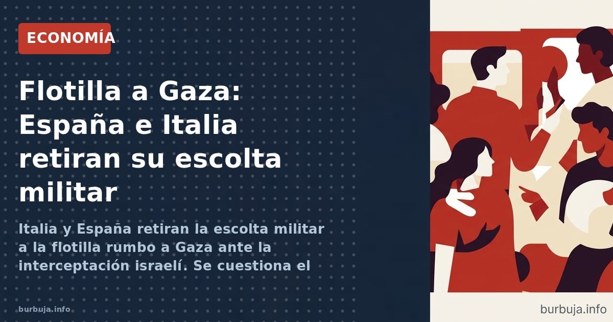 Italia y España retiran la escolta militar a la flotilla rumbo a Gaza ante la interceptación israelí. Se cuestiona el coste y