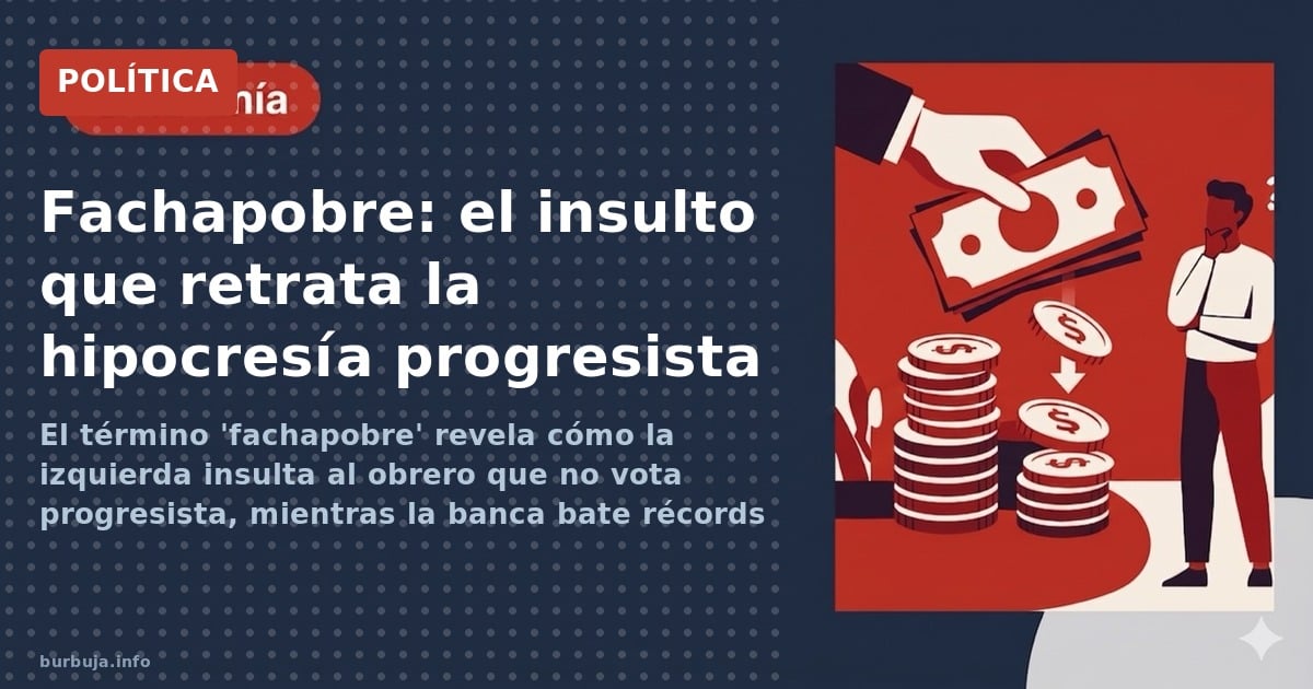 El término 'fachapobre' revela cómo la izquierda insulta al obrero que no vota progresista, mientras la banca bate récords de