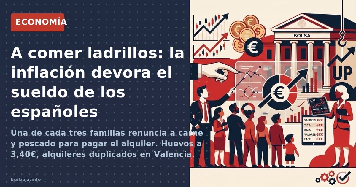 Una de cada tres familias renuncia a carne y pescado para pagar el alquiler. Huevos a 3,40€, alquileres duplicados en Valenci