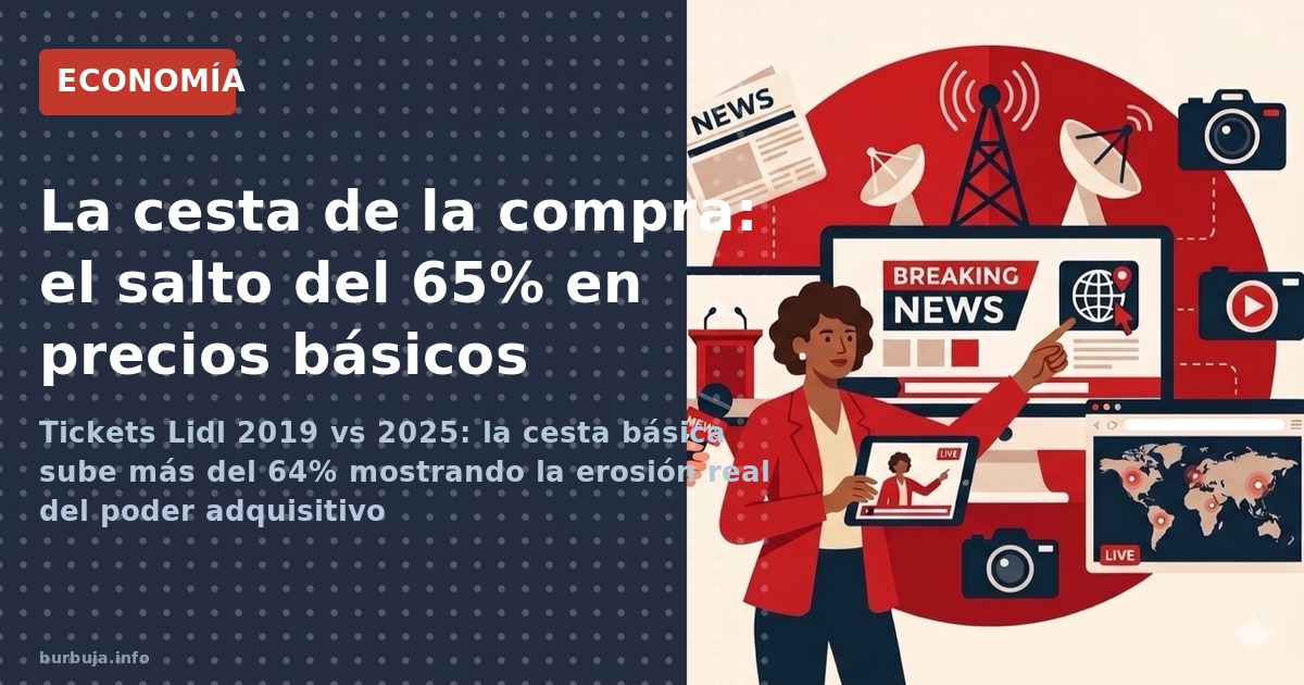 Tickets Lidl 2019 vs 2025: la cesta básica sube más del 64% mostrando la erosión real del poder adquisitivo
