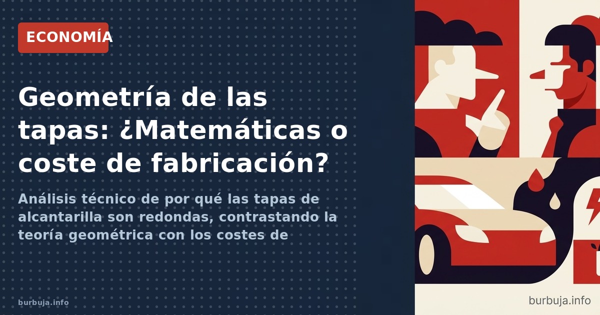Análisis técnico de por qué las tapas de alcantarilla son redondas, contrastando la teoría geométrica con los costes de fabri