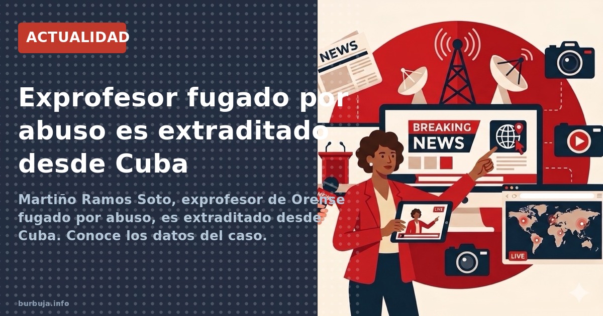 Martiño Ramos Soto, exprofesor de Orense fugado por abuso, es extraditado desde Cuba. Conoce los datos del caso.