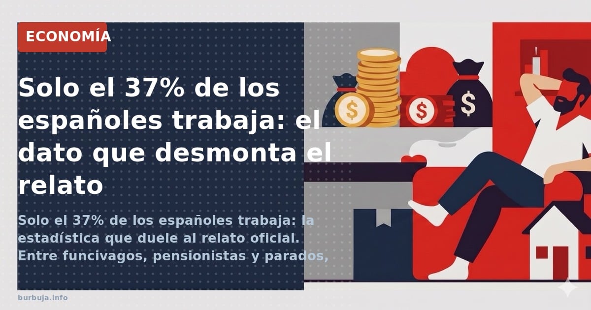 Solo el 37% de los españoles trabaja: la estadística que duele al relato oficial. Entre funcivagos, pensionistas y parados, e