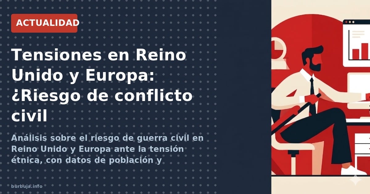 Análisis sobre el riesgo de guerra civil en Reino Unido y Europa ante la tensión étnica, con datos de población y proyeccione