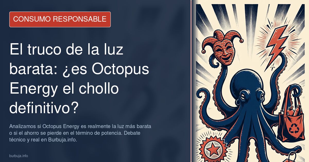 Analizamos si Octopus Energy es realmente la luz más barata o si el ahorro se pierde en el término de potencia. Debate técnic