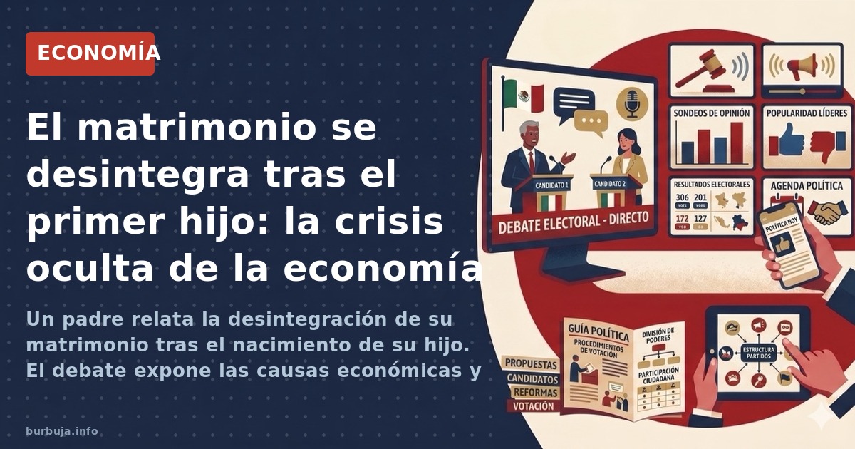 Un padre relata la desintegración de su matrimonio tras el nacimiento de su hijo. El debate expone las causas económicas y pe