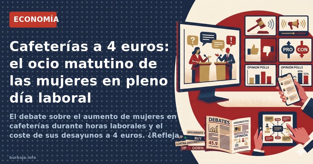 El debate sobre el aumento de mujeres en cafeterías durante horas laborales y el coste de sus desayunos a 4 euros. ¿Refleja u