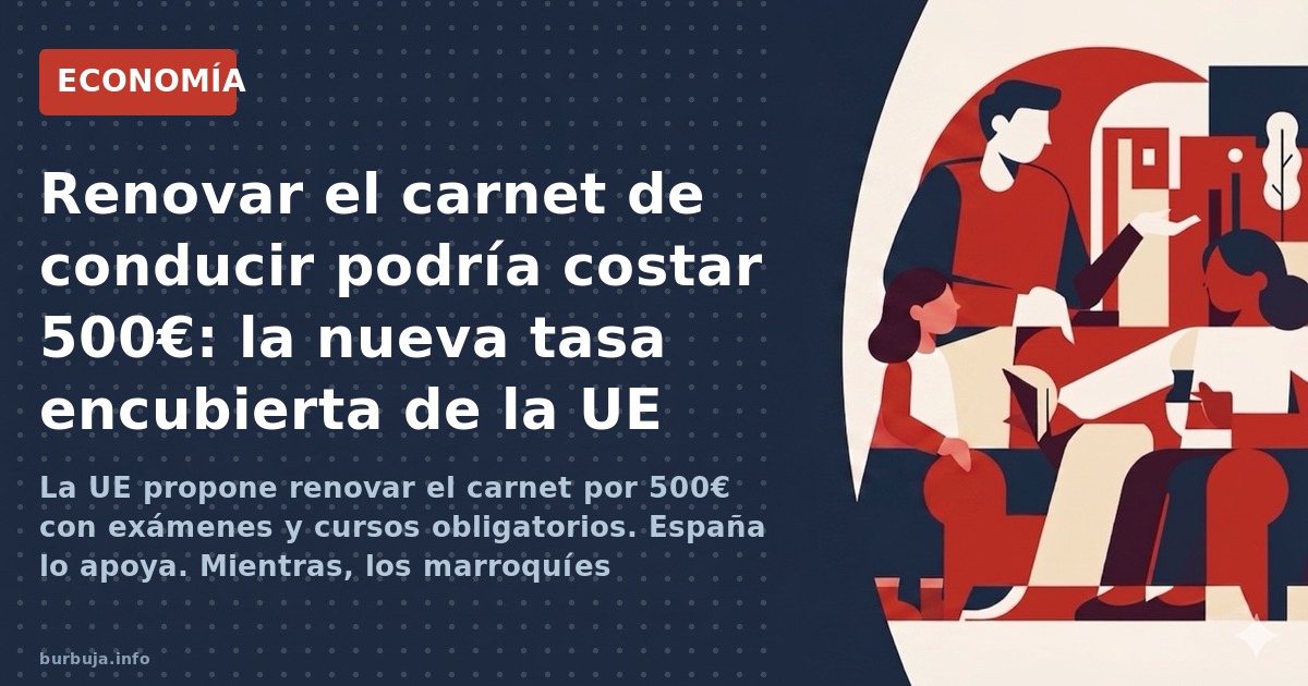 Renovar el carnet de conducir pasaría de 50 a 500 euros con la nueva directiva europea. Mientras, se convalidan sin examen lo