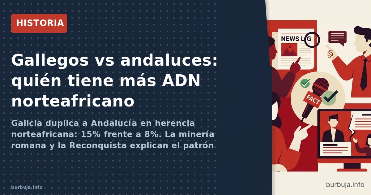 Galicia duplica a Andalucía en herencia norteafricana: 15% frente a 8%. La minería romana y la Reconquista explican el patrón