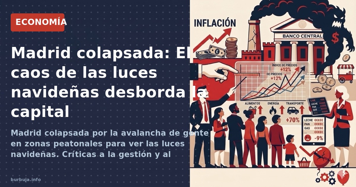 Madrid colapsada por la avalancha de gente en zonas peatonales para ver las luces navideñas. Críticas a la gestión y al "borr