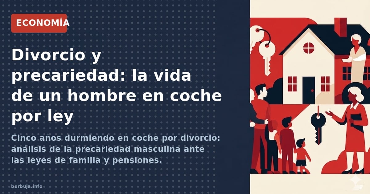 Cinco años durmiendo en coche por divorcio: análisis de la precariedad masculina ante las leyes de familia y pensiones.