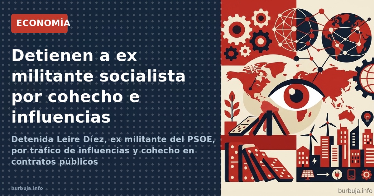 Detenida Leire Díez, ex militante del PSOE, por tráfico de influencias y cohecho en contratos públicos