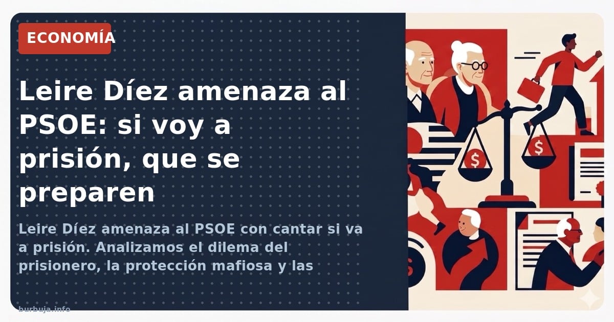 Leire Díez amenaza al PSOE con cantar si va a prisión. Analizamos el dilema del prisionero, la protección mafiosa y las conse
