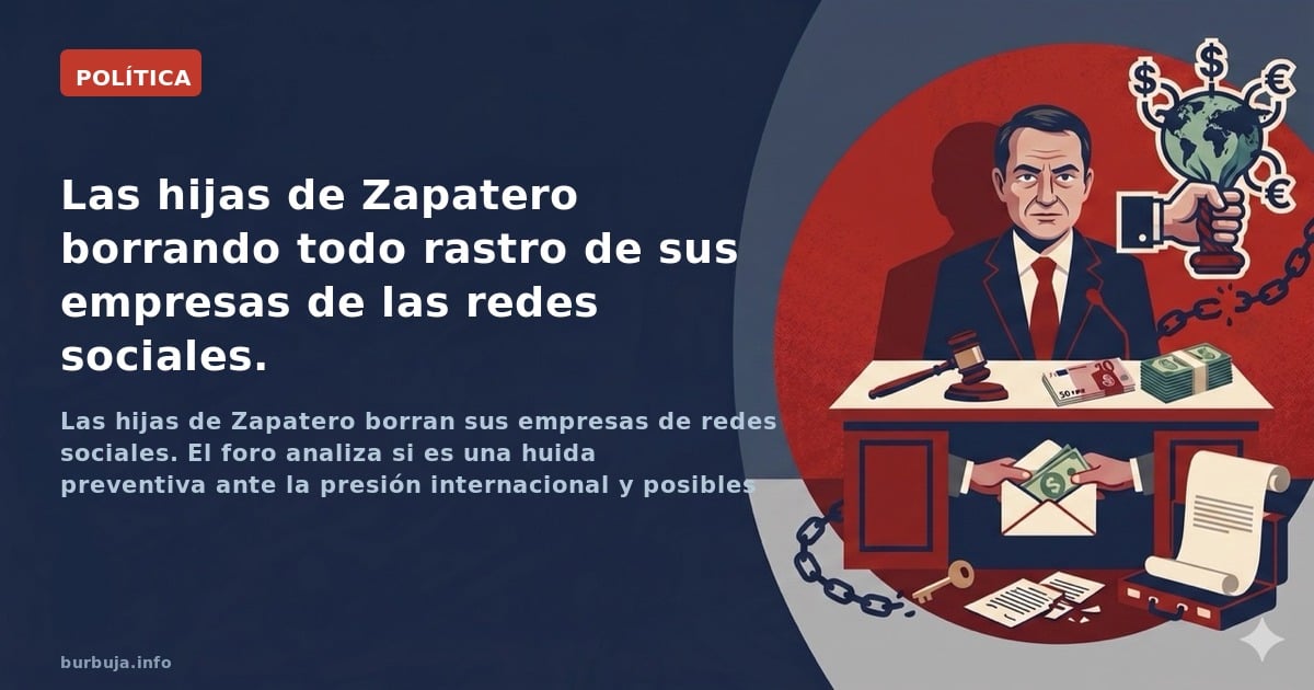 Las hijas de Zapatero borran sus empresas de redes sociales. El foro analiza si es una huida preventiva ante la presión inter