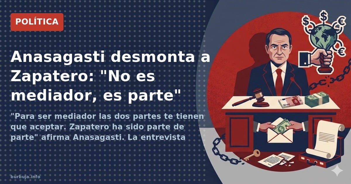 Anasagasti desmonta a Zapatero: "No es mediador, es parte"