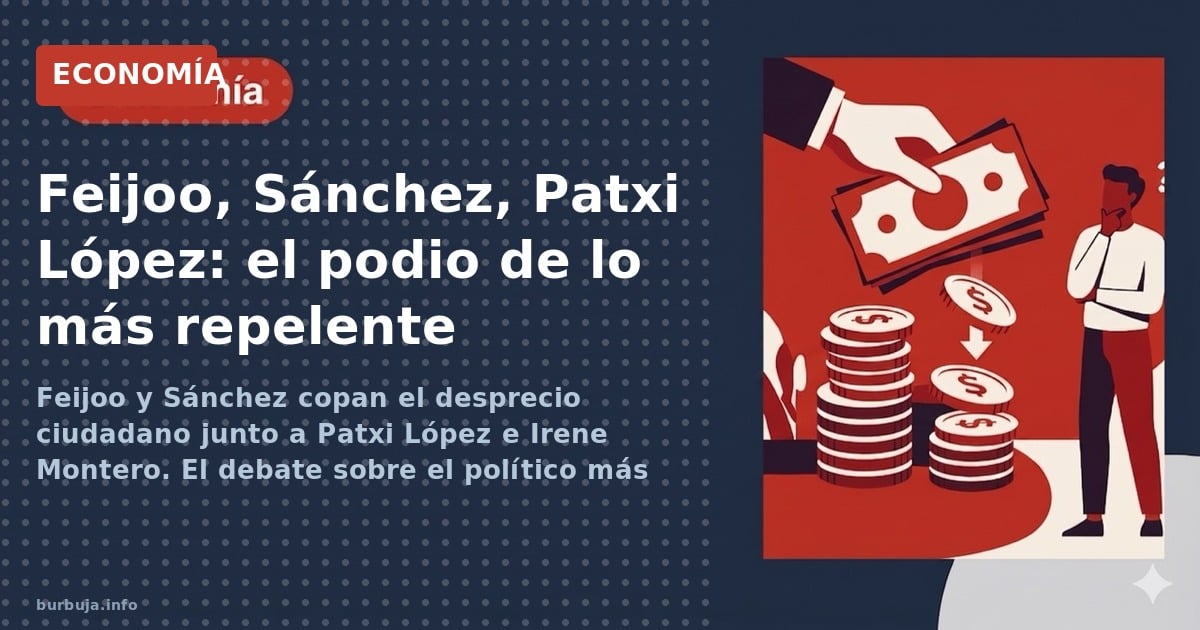 Feijoo y Sánchez copan el desprecio ciudadano junto a Patxi López e Irene Montero. El debate sobre el político más repelente 