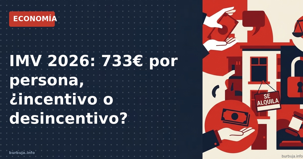 IMV 2026: 733€ por persona, ¿incentivo o desincentivo?