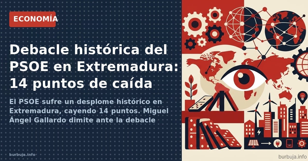 El PSOE sufre un desplome histórico en Extremadura, cayendo 14 puntos. Miguel Ángel Gallardo dimite ante la debacle electoral