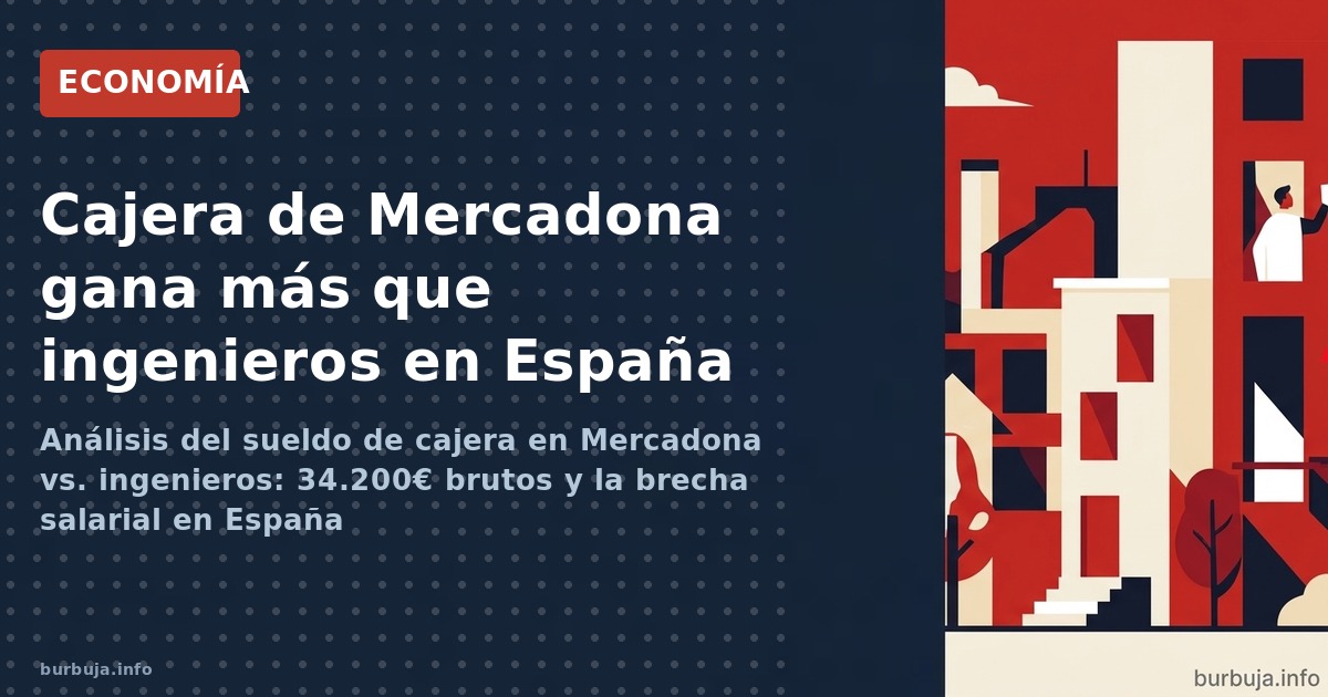 Análisis del sueldo de cajera en Mercadona vs. ingenieros: 34.200€ brutos y la brecha salarial en España