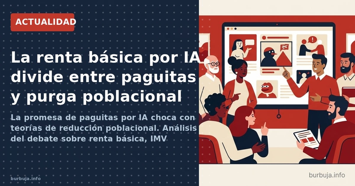 La promesa de paguitas por IA choca con teorías de reducción poblacional. Análisis del debate sobre renta básica, IMV automát