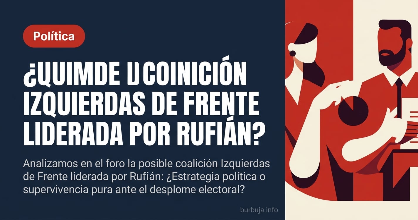 Analizamos en el foro la posible coalición Izquierdas de Frente liderada por Rufián: ¿Estrategia política o supervivencia pur
