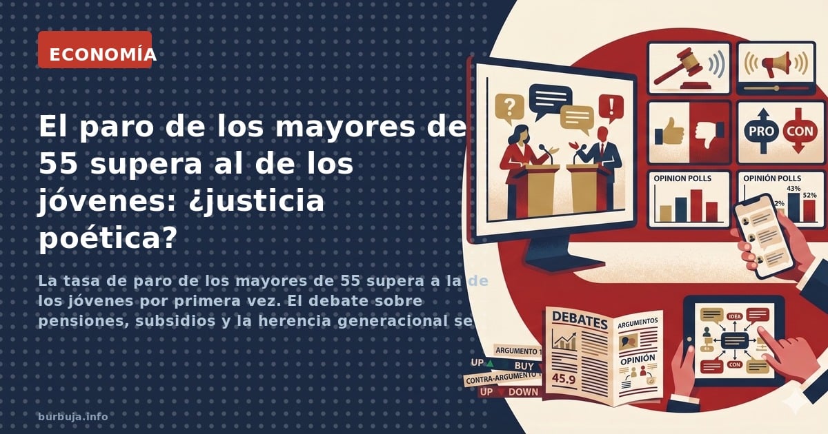 La tasa de paro de los mayores de 55 supera a la de los jóvenes por primera vez. El debate sobre pensiones, subsidios y la he