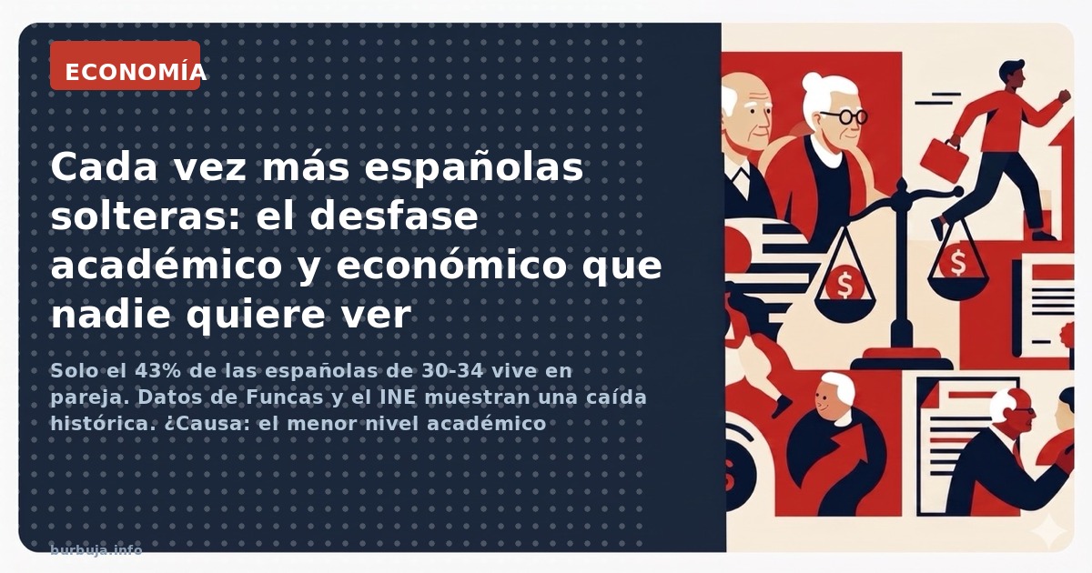 Solo el 43% de las españolas de 30-34 vive en pareja. Datos de Funcas y el INE muestran una caída histórica. ¿Causa: el menor