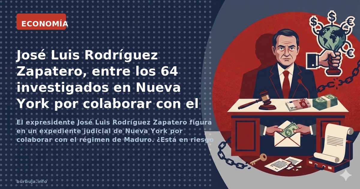 El expresidente José Luis Rodríguez Zapatero figura en un expediente judicial de Nueva York por colaborar con el régimen de M