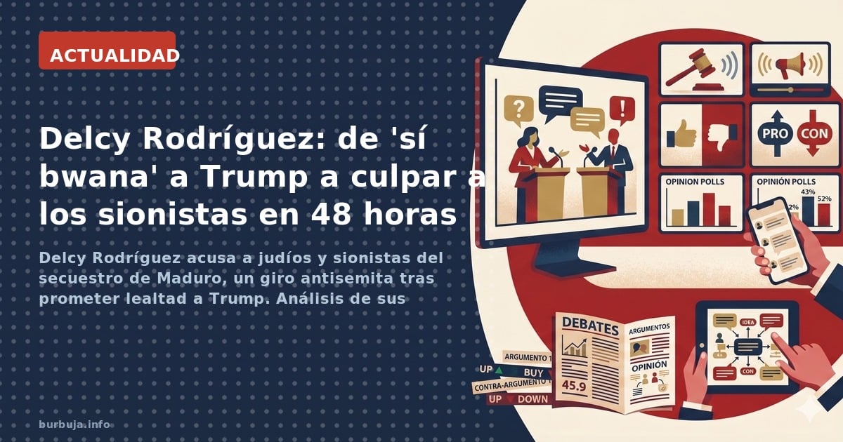 Delcy Rodríguez acusa a judíos y sionistas del secuestro de Maduro, un giro antisemita tras prometer lealtad a Trump. Análisi