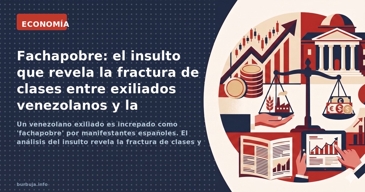 Un venezolano exiliado es increpado como 'fachapobre' por manifestantes españoles. El análisis del insulto revela la fractura