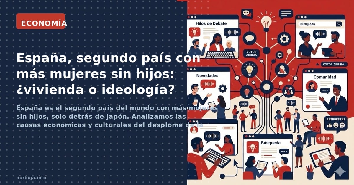 España es el segundo país del mundo con más mujeres sin hijos, solo detrás de Japón. Analizamos las causas económicas y cultu