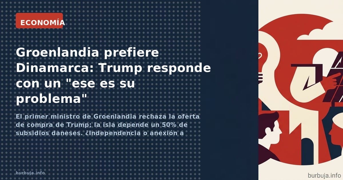 El primer ministro de Groenlandia rechaza la oferta de compra de Trump; la isla depende un 50% de subsidios daneses. ¿Indepen