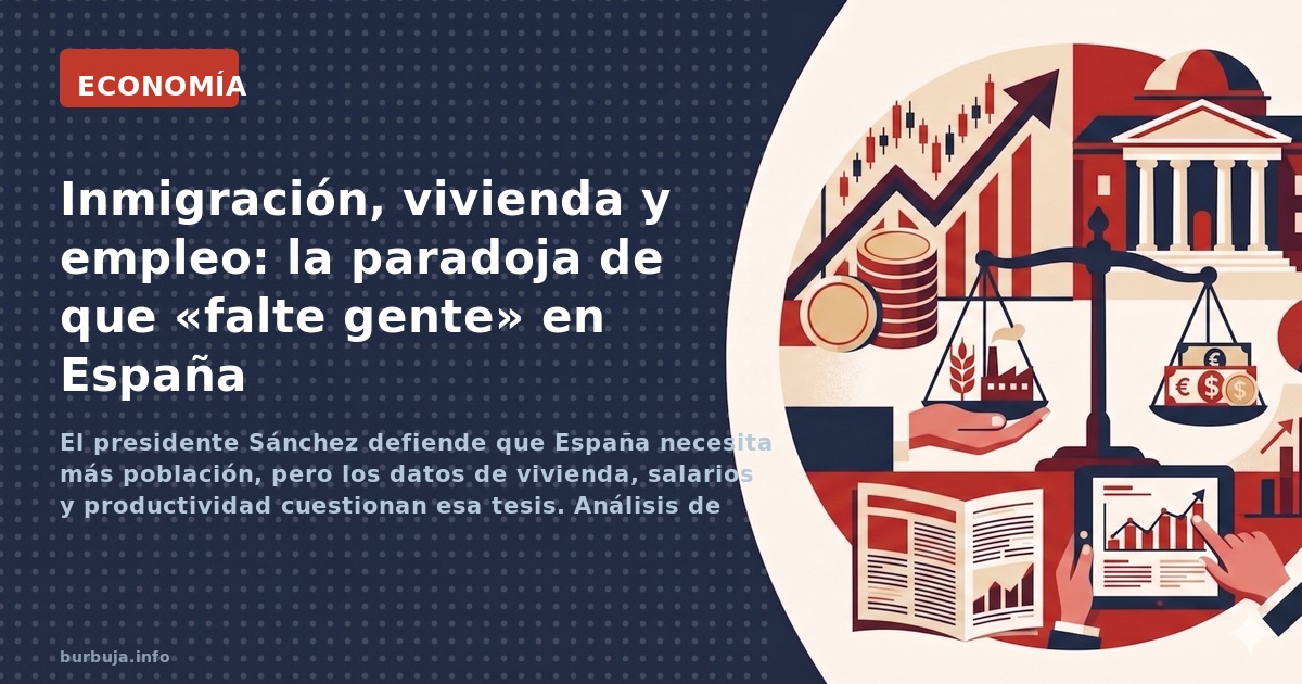 El presidente Sánchez defiende que España necesita más población, pero los datos de vivienda, salarios y productividad cuesti