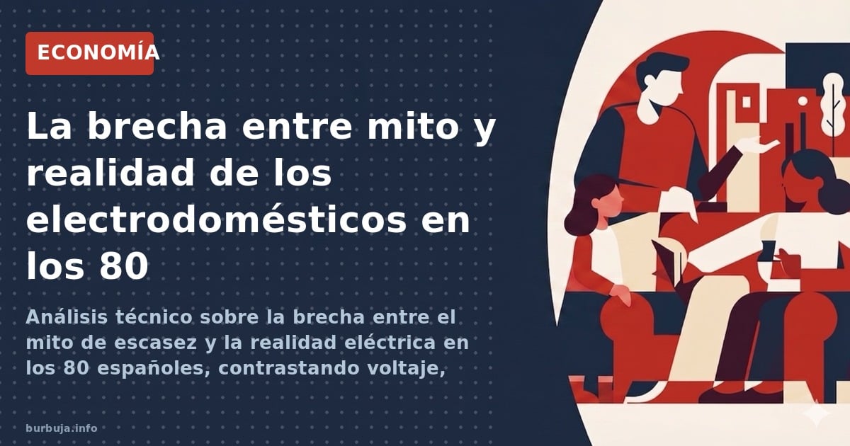 Análisis técnico sobre la brecha entre el mito de escasez y la realidad eléctrica en los 80 españoles, contrastando voltaje, 