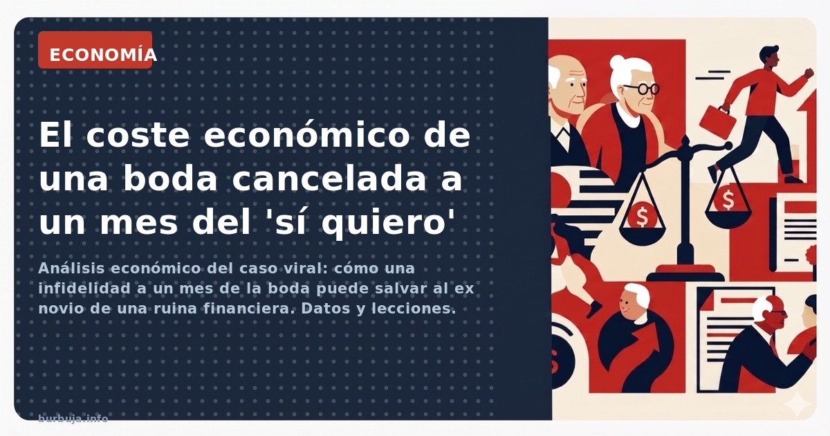 Análisis económico del caso viral: cómo una infidelidad a un mes de la boda puede salvar al ex novio de una ruina financiera.